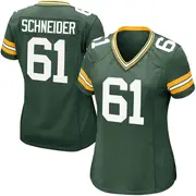 Green Women's Cole Schneider Green Bay Packers Game Team Color Jersey