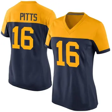 Navy Women's Thyrick Pitts Green Bay Packers Game Alternate Jersey